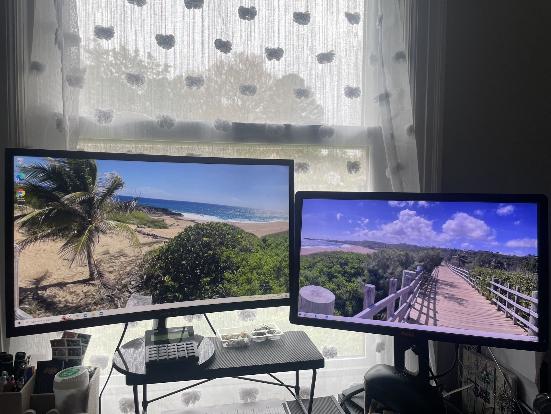 Samsung Curved Monitor +Dell monitor