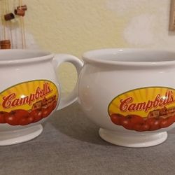 2 CAMPBELL'S SOUP MUGS CERAMIC WITH HANDLE