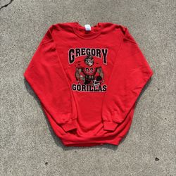 Gregory Gorillas Ape Graphic Red White Black Sweater Sz XL