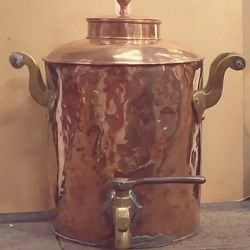Handmade Antique English Copper Water Dispenser Brass Spigot