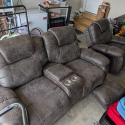 Comfortable Brown Leather Theater Seating