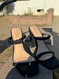 Black Block Heel Sandals