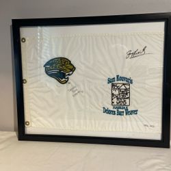 Jaguars Golf Tour Signed Flag 2001 Sam Kouvaris