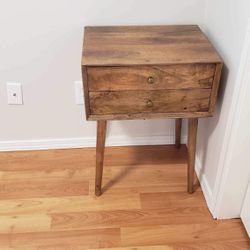End Table, With Charging Station, 26”tall, With 2 Drawers