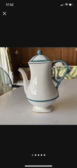 Nautical Gold Trim Tea Or Coffee Pot