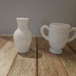 White Milk Vases