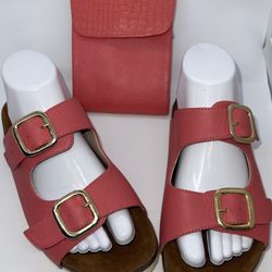 Boutique Style Handmade Leather Sandals With Matching Cross Body Bag