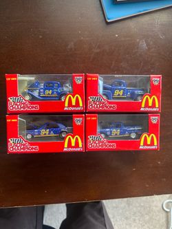 1998 Racing Champions McDonald's NASCAR Blue Diecast Cars (Set of 4)