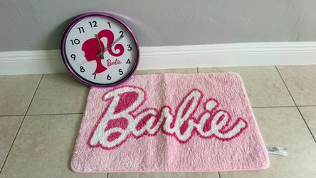 Barbie Reloj y alfombra para baño o cuarto.