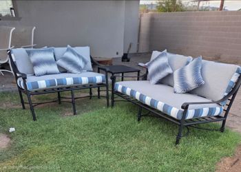2 Arizona Iron benches and a side table