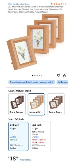 Himitimi 2x3 Mini Wooden Picture Frames Set of 4