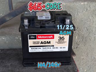 AGM Car Battery Group Size 140r/H4