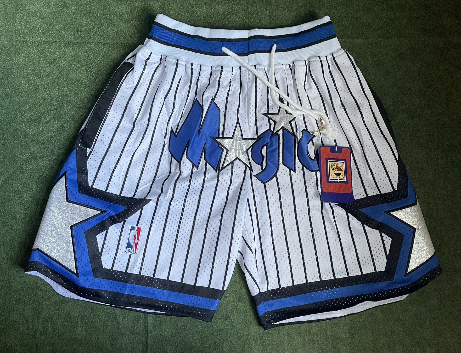 ORLANDO MAGIC JUST DON NBA BASKETBALL SHORTS BRAND NEW WITH TAGS SIZES SMALL, MEDIUM AND LARGE AVAILABLE