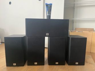 JBL Stage A-Series 5.0 Surround Sound Speaker Set - 4 Bookshelf + Center Channel (Small Mounting Holes / Comes with Black Wood Filler)