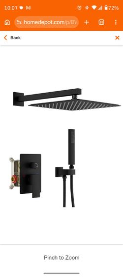 Matte Black Rain Shower System with Hand Shower
