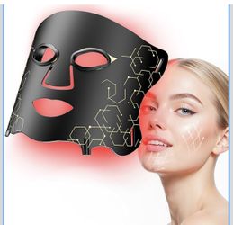 New-LED Light Therapy mask (E106A) for Face, LED Light Therapy Mask with Adjustable Brightness and Timer, Soft Silicone Red Light Therapy Mask for Hom