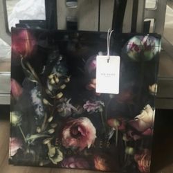 Ted Baker London Black Vinyl "Shopping Bag" Tote