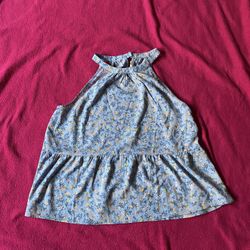Blue floral halter top