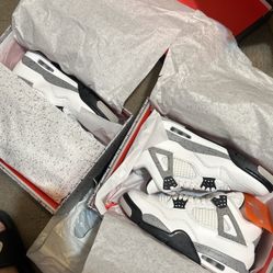 New Retro Jordan White Cement 4”s 