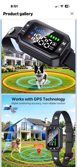Brand New!GPS Wireless Dog Fence System, Electric Fence for Dogs, 3 Training Modes IPX7 Waterproof Training Collar, Adjustable Range, Run-Away Prevent