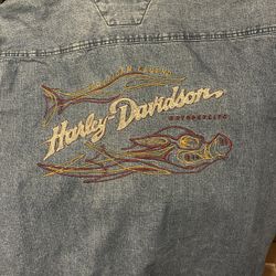Harley Davidson Embroidered Denim (Size XL) Men