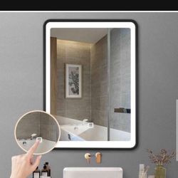 New 24 in. W x 30 in. H Rectangular Metal Medicine Cabinet with Mirror, LED Lighted