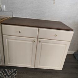 White Cabinet Storage Base Kitchen Or Garage Small Wood Countertop
