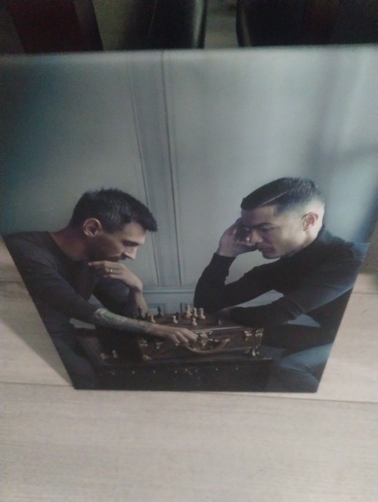 Portrait Of Messi And Ronaldo Playing Chess