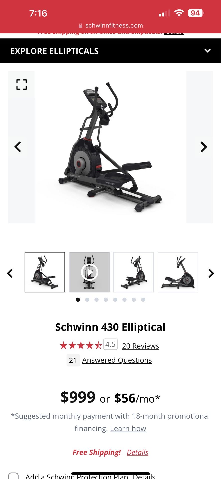 Schwinn 430 Elliptical