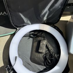 EMART RING LIGHT VLOG Streaming Video Makeup Tattoo Barber Studio Or Hair Barber Good Condition Mounts On Wall No Stand $35