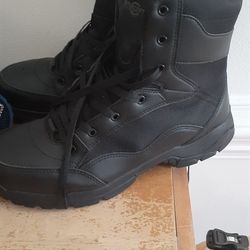 Euc- Interceptor Black Leather Steel Toe Waterproof Boots