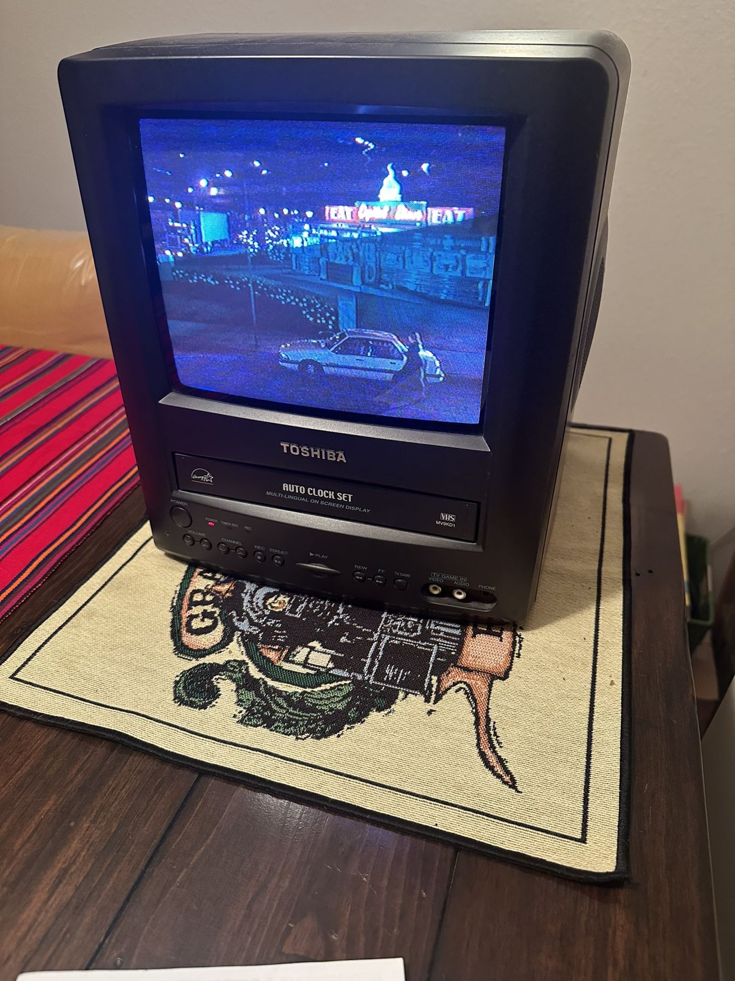 Toshiba 9” television and VCR