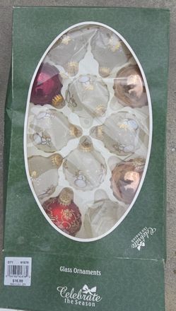 Celebrate the Season Glass Ornaments 12 Pack