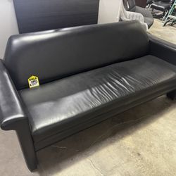 Black Leather, Three Seater Couch 