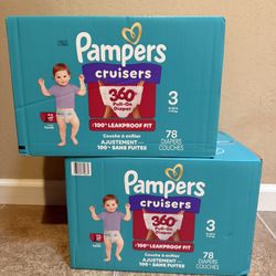 Brand New Pampers Cruisers 360 Pull on Diapers Size 3 pack of 78