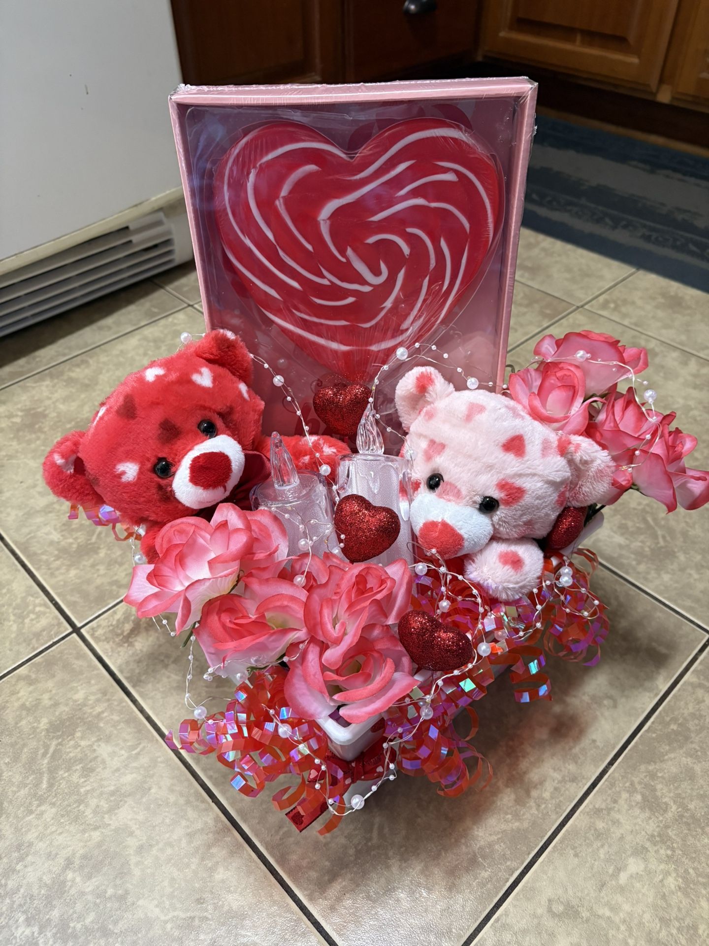 💖💖 Eternal Mothers Day Bouquet Basket With Lights 💖💖