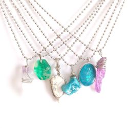 Jewelry lot of 6 handmade necklaces- quartz, agate, amethyst, druzy and resin NEW