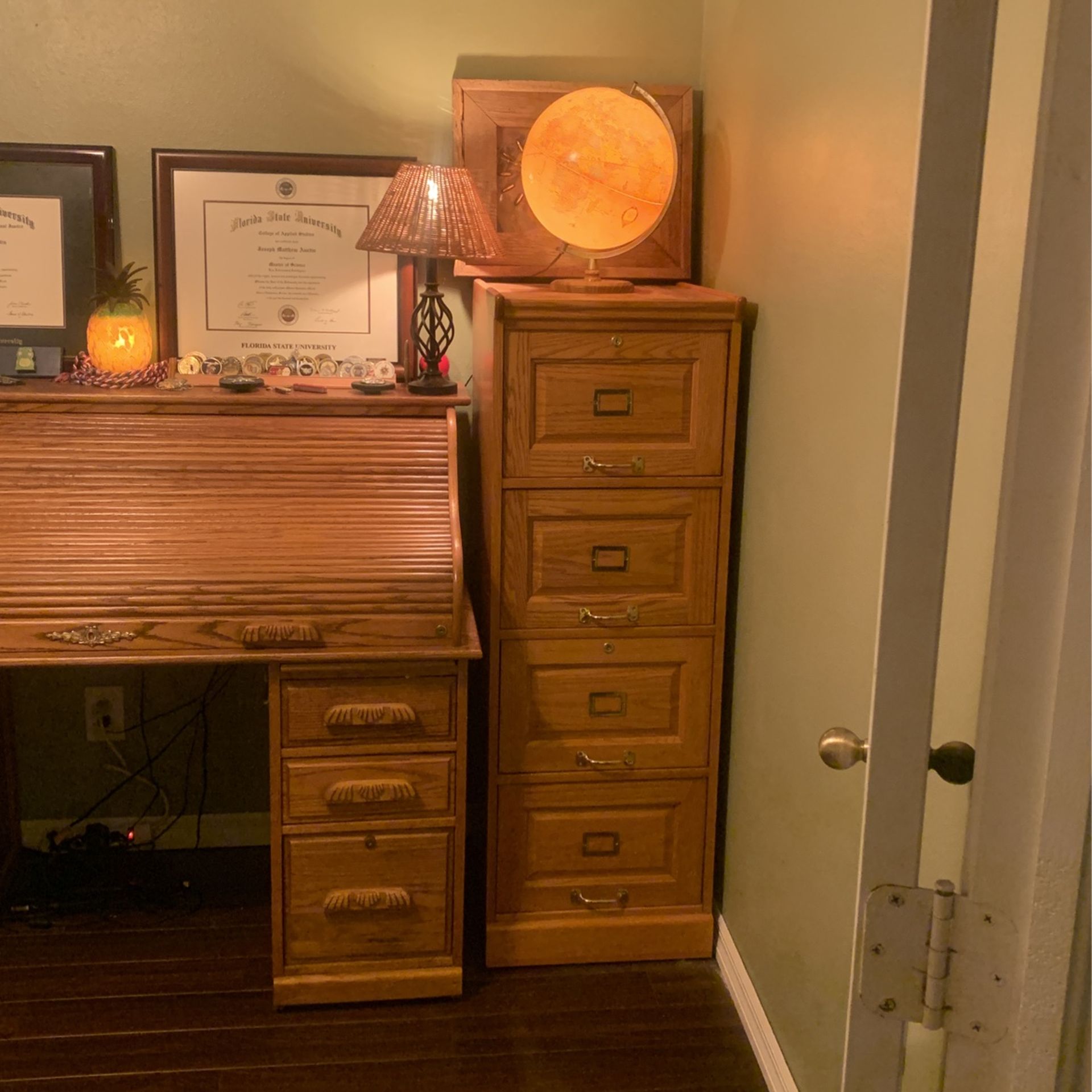 Oak Filing Cabinet 