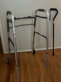 Adjustable walker and crutch
