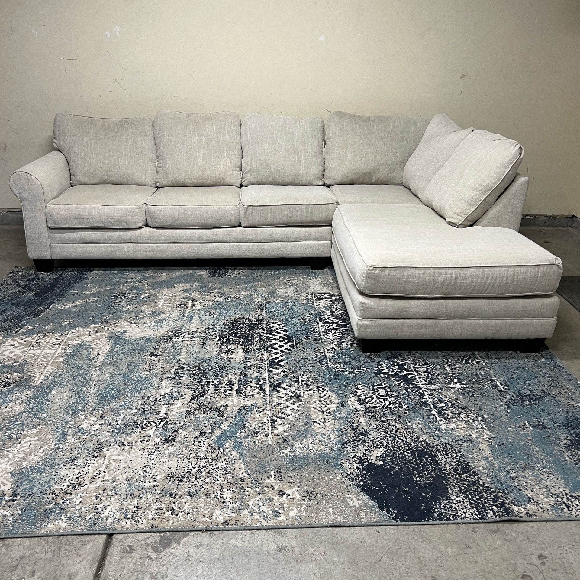 Sectional Sofa Couch with Chaise Beige Delivery Available 🚚