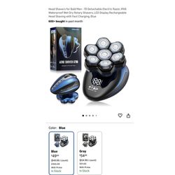 Brand new Head Shavers for Bald Men - 7D Detachable Electric Razor, IPX6 Waterproof Wet Dry Rotary Shavers, LED Display Rechargeable Head Shaving with