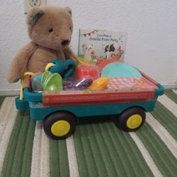 Teddy bear Playset Book wagon 