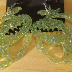 Bride Of Frankenstein Earrings In Green