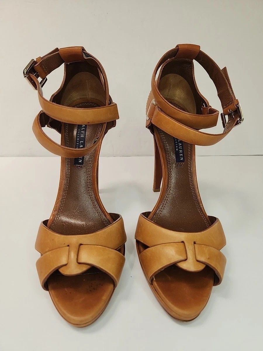 Ralph Lauren Purple Label Lthr Heels Women's Sz 8.5 Italian High Heel Shoes MINT