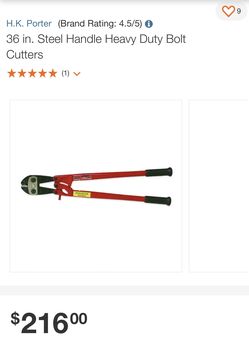 H.K. Porter 36 in. Steel Handle Heavy Duty Bolt Cutters in great condition