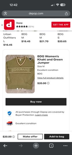 BDG Women's Khaki and Green sweater  size s