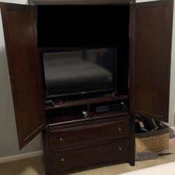 TV ARMOIRE AND NIGHTSTANDS
