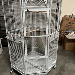 Corner Bird Cage 64x30x30 Inch，white 