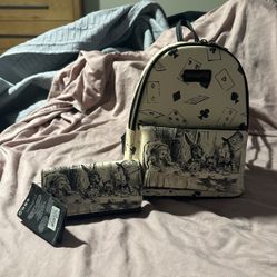 Black And White Alice In Wonderland Loungefly Backpack