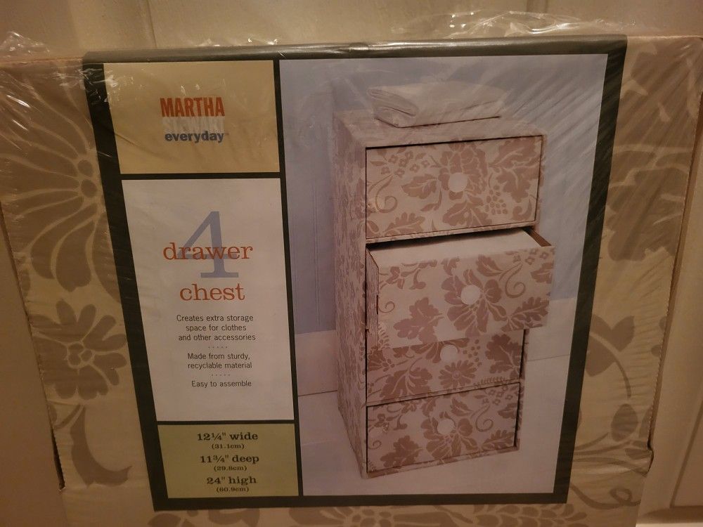 Martha Stewart 2ft. Tall 4-Drawer Cardboard Dresser Chest / Closet Dresser - Brand New